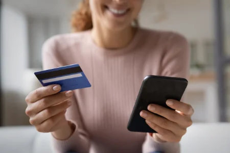 woman buying a warranty on the Cuvrd app